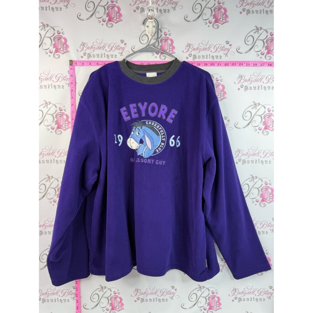 Disney sweater Winnie the Pooh vintage Purple Eeyore Fleece Sweatshirt